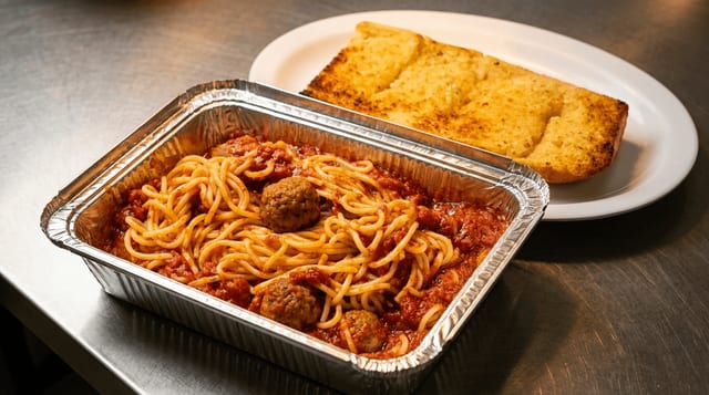 Spaghetti with Marinara Sauce & Meatballs.